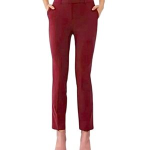 RAFAELLA Sz 18 Womens Burgundy Stretch Pull on Ankle Pant Flat Front (easy care)